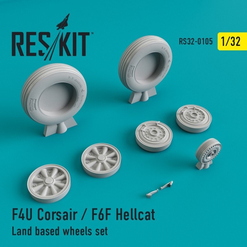 RESKIT RS32-0105 F4U Corsair / F6F Hellcat Jeu de roues terrestres 1/32