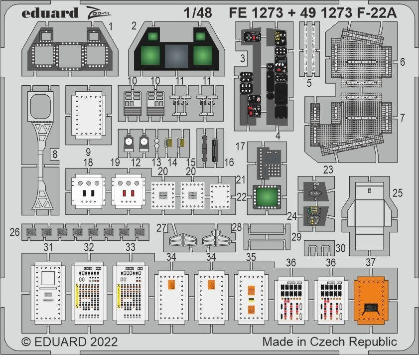 Eduard 491273 F-22A J&amp;#39;ADORE LES KITS 1/48