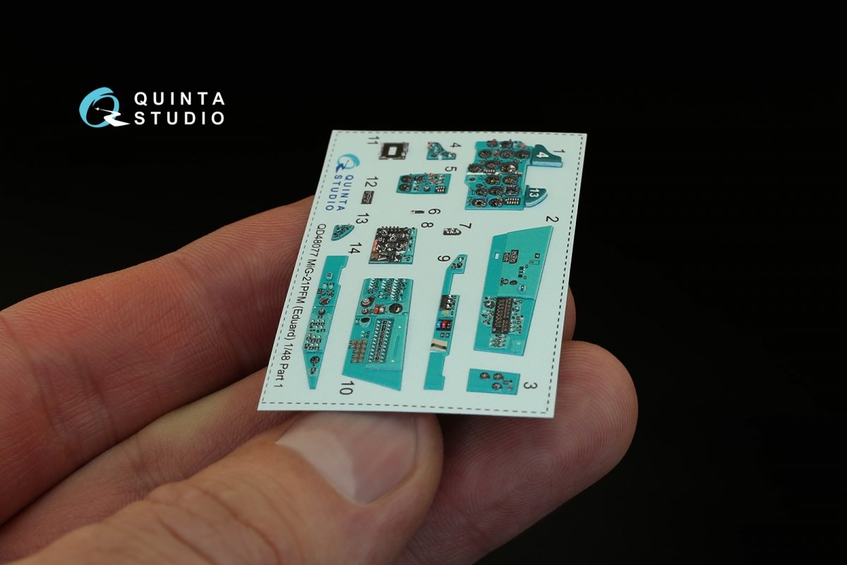 Intérieur imprimé en 3D et coloré sur papier décalcomanie Quinta Studio QD48077 MiG-21PFM (pour kit Eduard) 1/48 – image 4