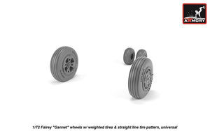 Armory Models AW72412 Fairey Gannet, roues de type ancien avec pneus lestés à profil droit, échelle 1/72 – imagen 4