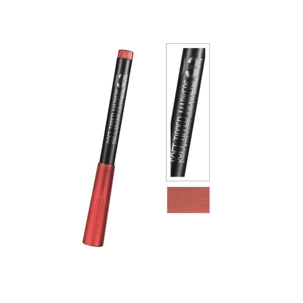 Stylo marqueur à pointe souple rouge métallisé DSPIAE MKM-03