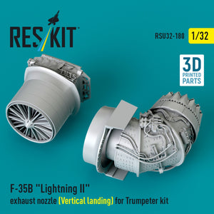 RESKIT RSU32-0180 Tuyère d&amp;#39;échappement F-35B « Lightning II » (atterrissage vertical) pour maquette Trumpeter (impression 3D) 1/32 – image 2
