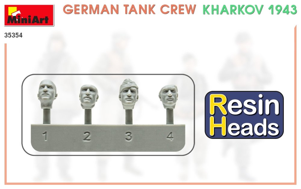 MiniArt 35354 Équipage de char allemand Kharkov 1943 (Têtes en résine) 1/35 – immagine 6