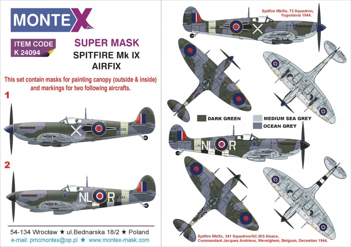 Montex K24094 SPITFIRE IXc pour AIRFIX 1/24