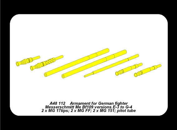 Aber A48 112 Armement pour chasseur allemand Me 109E-3 à G-4 (1/48)  – Bild 4