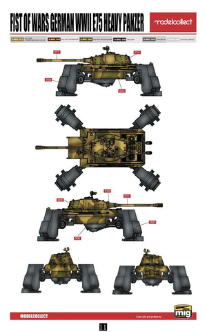 Modelcollect UA72107 Fist of War Panzer lourd allemand E75 de la Seconde Guerre mondiale (1/72) – Bild 3