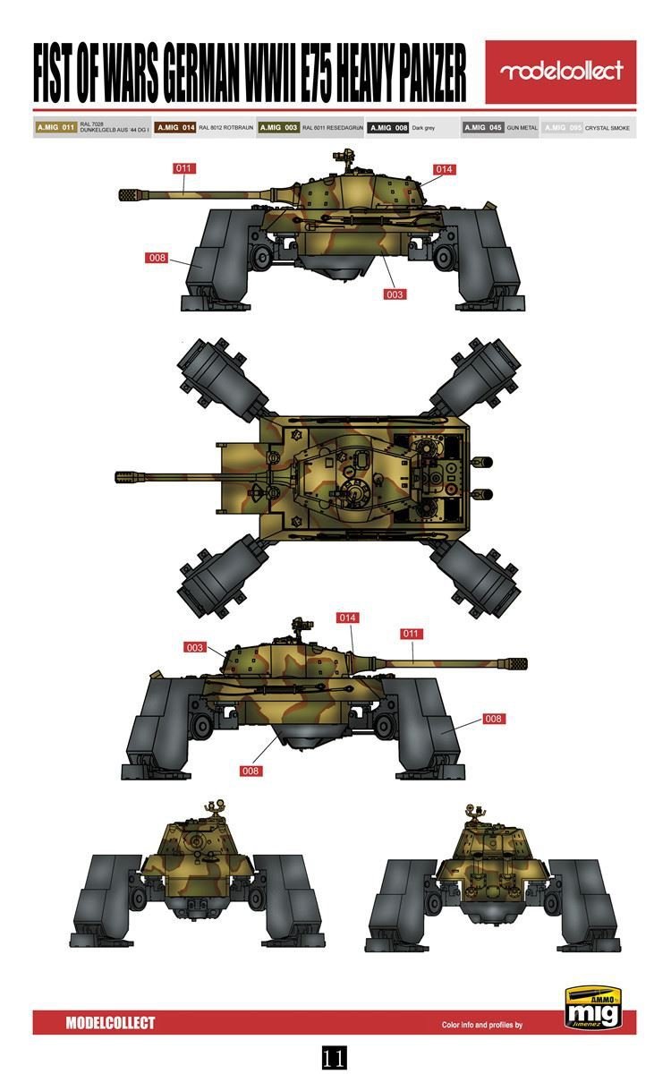 Modelcollect UA72107 Fist of War Panzer lourd allemand E75 de la Seconde Guerre mondiale (1/72) – Bild 3