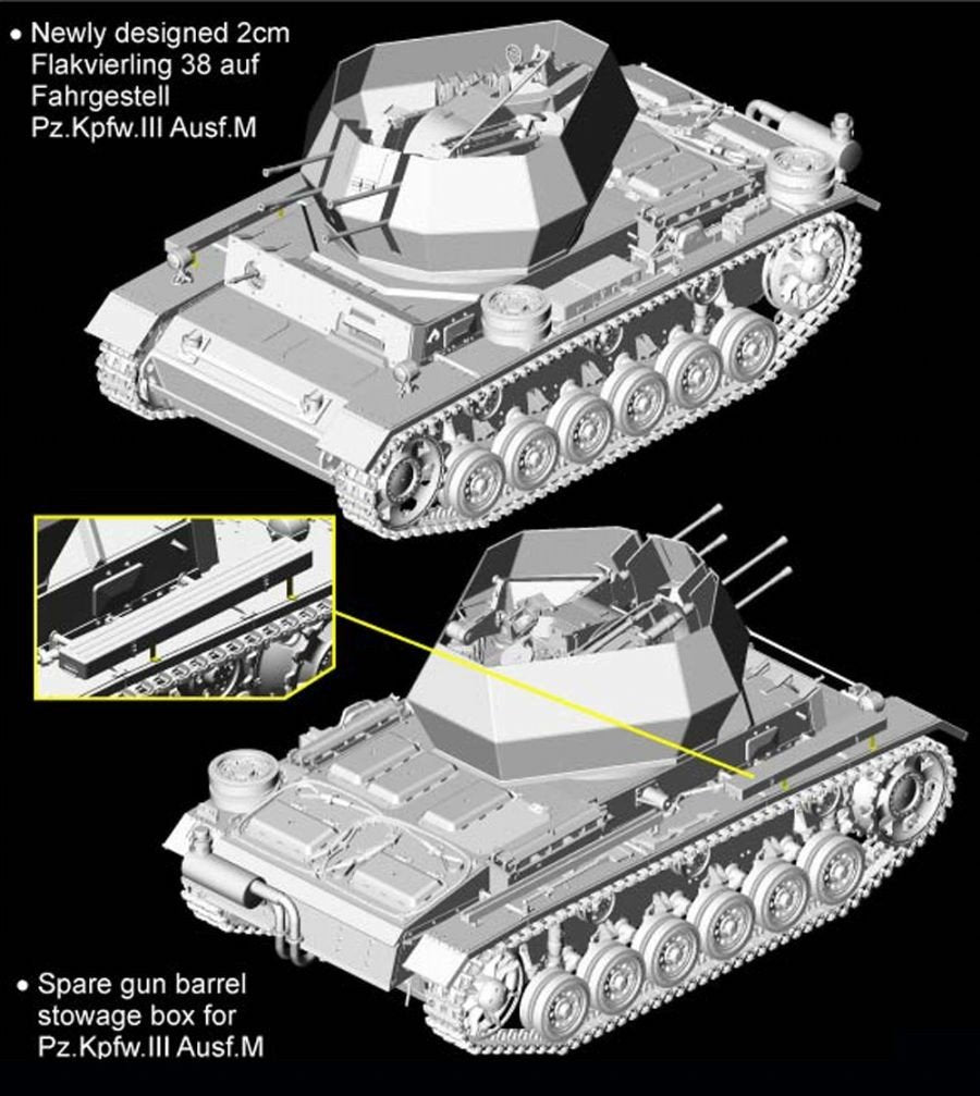 Cyber ​​​​Hobby 6778 2cm Flakvierling 38 auf Fahrgestell Pz.Kpfw.III Ausf.M (1/35) – image 2