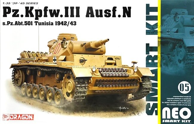 Dragon 6956 Pz.Kpfw.III Ausf.N s.Pz.Abt.501 Tunisie 1942/43 1/35