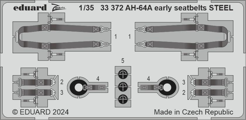 Eduard 33372 AH-64A ceintures de sécurité anciennes STEEL TRUMPETER 1/35