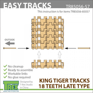 T-Rex Studio TR85056 Chenilles King Tiger 18 dents Type tardif 1/35 – image 5