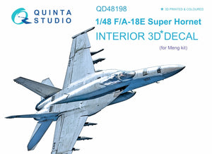 Intérieur imprimé en 3D et coloré sur papier décalcomanie Quinta Studio QD48198 F/A-18E (pour kit Meng) 1/48