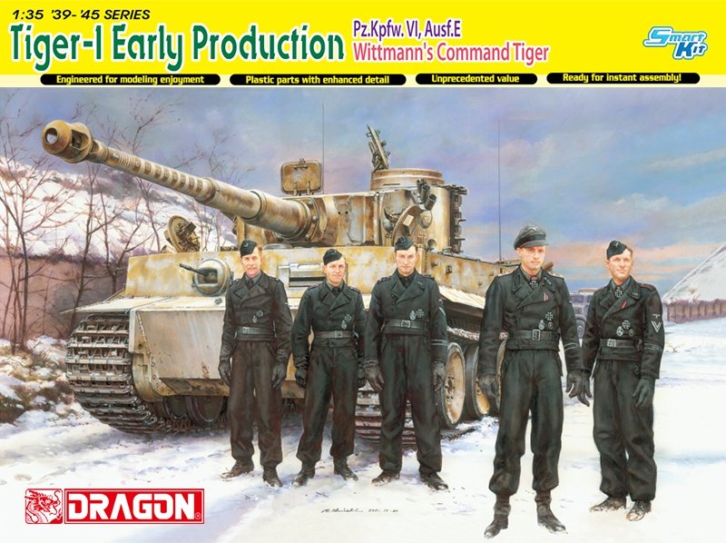 Dragon 6730 Tiger I Early Production Pz.Kpfw.VI,Ausf.E Tigre de commandement Wittmann / chenille magique (1/35)