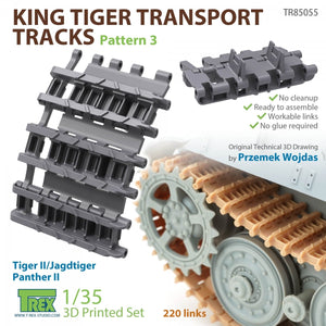 T-Rex Studio TR85055 Chenilles de transport King Tiger, motif 3, échelle 1/35