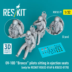 RESKIT RSF32-0077 Pilotes d&amp;#39;OV-10D « Bronco » assis dans des sièges éjectables (2 pièces) (uniquement pour RESKIT RSU32-0169 et RSU32-0170) (Impression 3D) 1/32