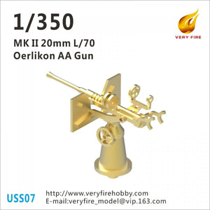 Canons Very Fire USS07 USNavy 20mm Oerlikon (16 exemplaires) 1/350