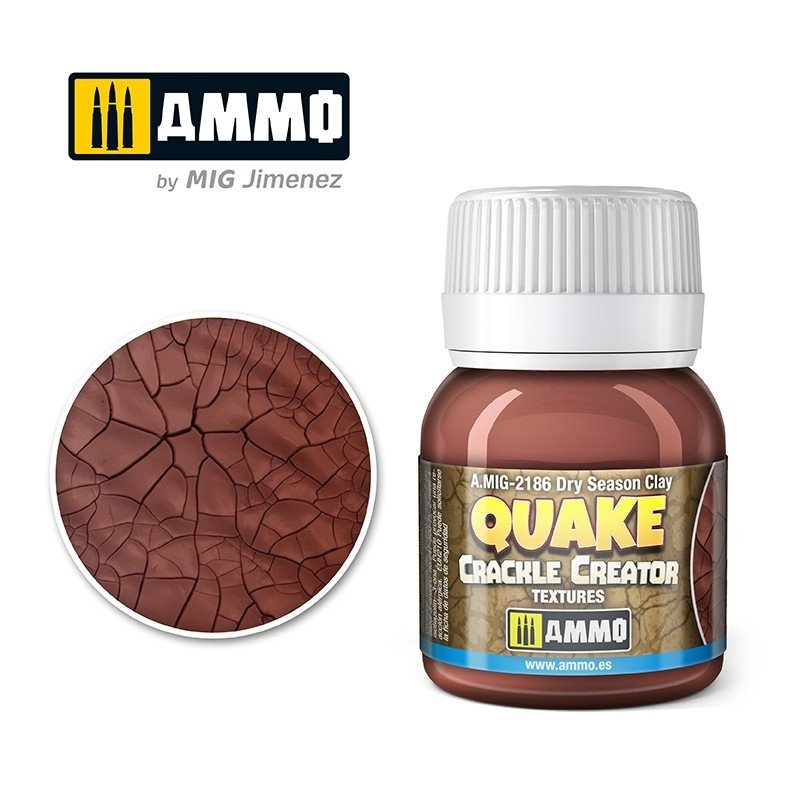 AMMO of Mig Jimenez 2186 QUAKE CRACCLE CREATOR TEXTURES Argile Saison Sèche 40ml