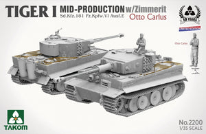 Takom 2200 Tiger I Mid Production avec zimmerit Sd.Kfz. 181 Pz.Kpfw. VI Ausf. E Otto Carius 1/35 – image 2