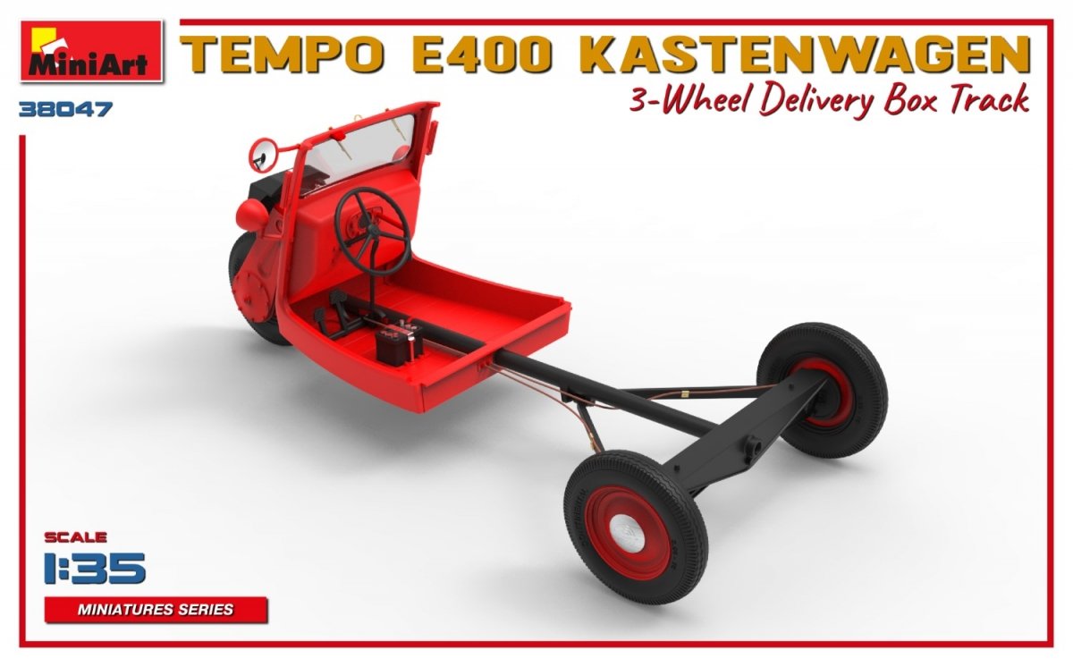 MiniArt 38047 TEMPO E400 KASTENWAGEN CAMION DE LIVRAISON À 3 ROUES SUR VOIE 1/35  – image 3