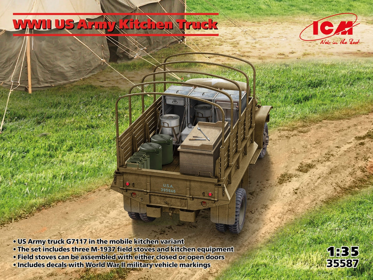 Camion-cuisine de l&amp;#39;armée américaine de la Seconde Guerre mondiale ICM 35587, échelle 1/35