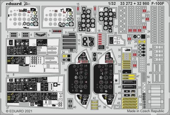 Intérieur Eduard 32980 F-100F pour TRUMPETER 1/32
