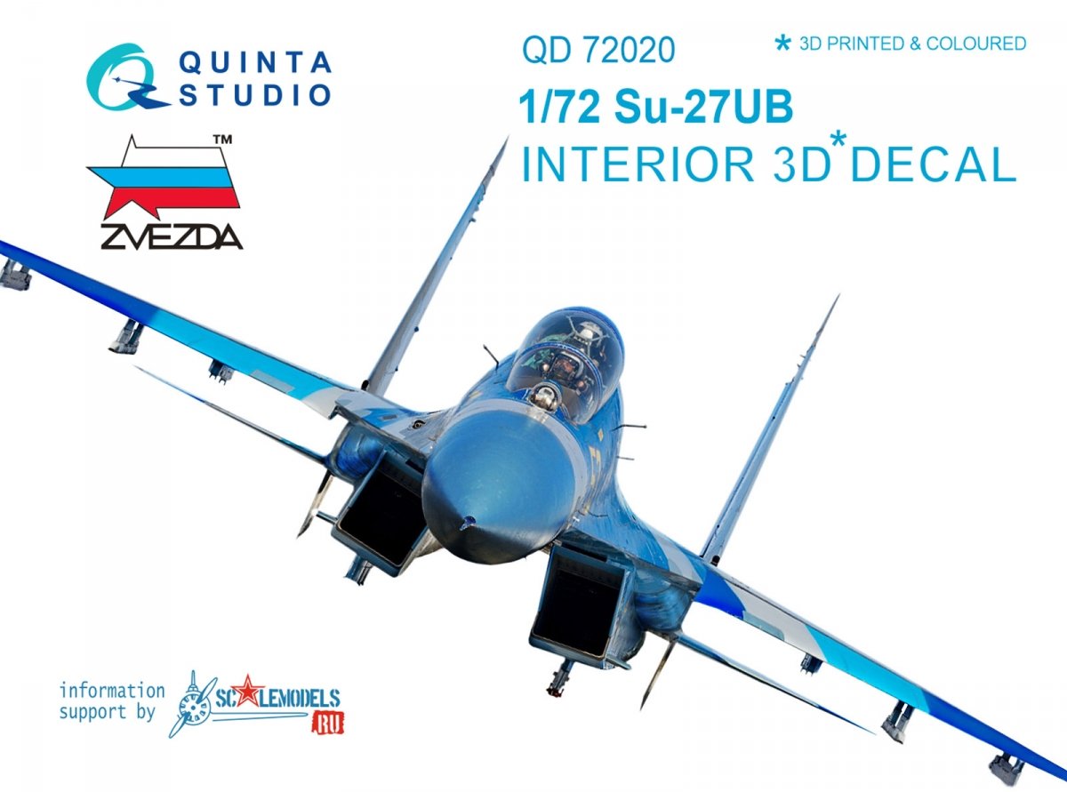 Quinta Studio QD48001 Yak-3 3D-Printed &amp; colored Interior on decal paper (for 4814 Zvezda kit) 1/48