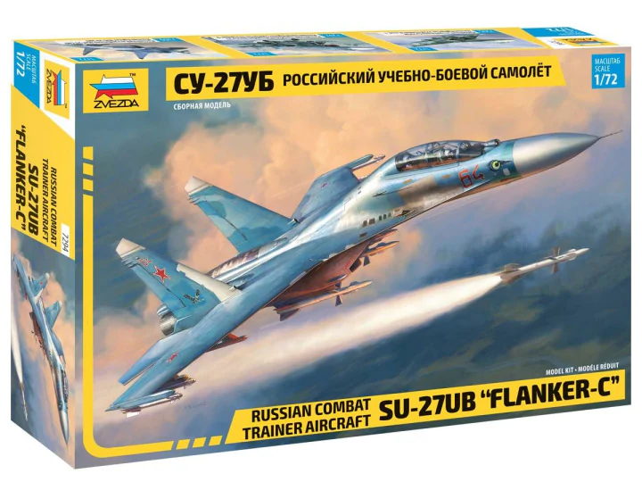 Zvezda 7294 Su-27UB Flanker-C Avion d'entraînement au combat russe 1/72