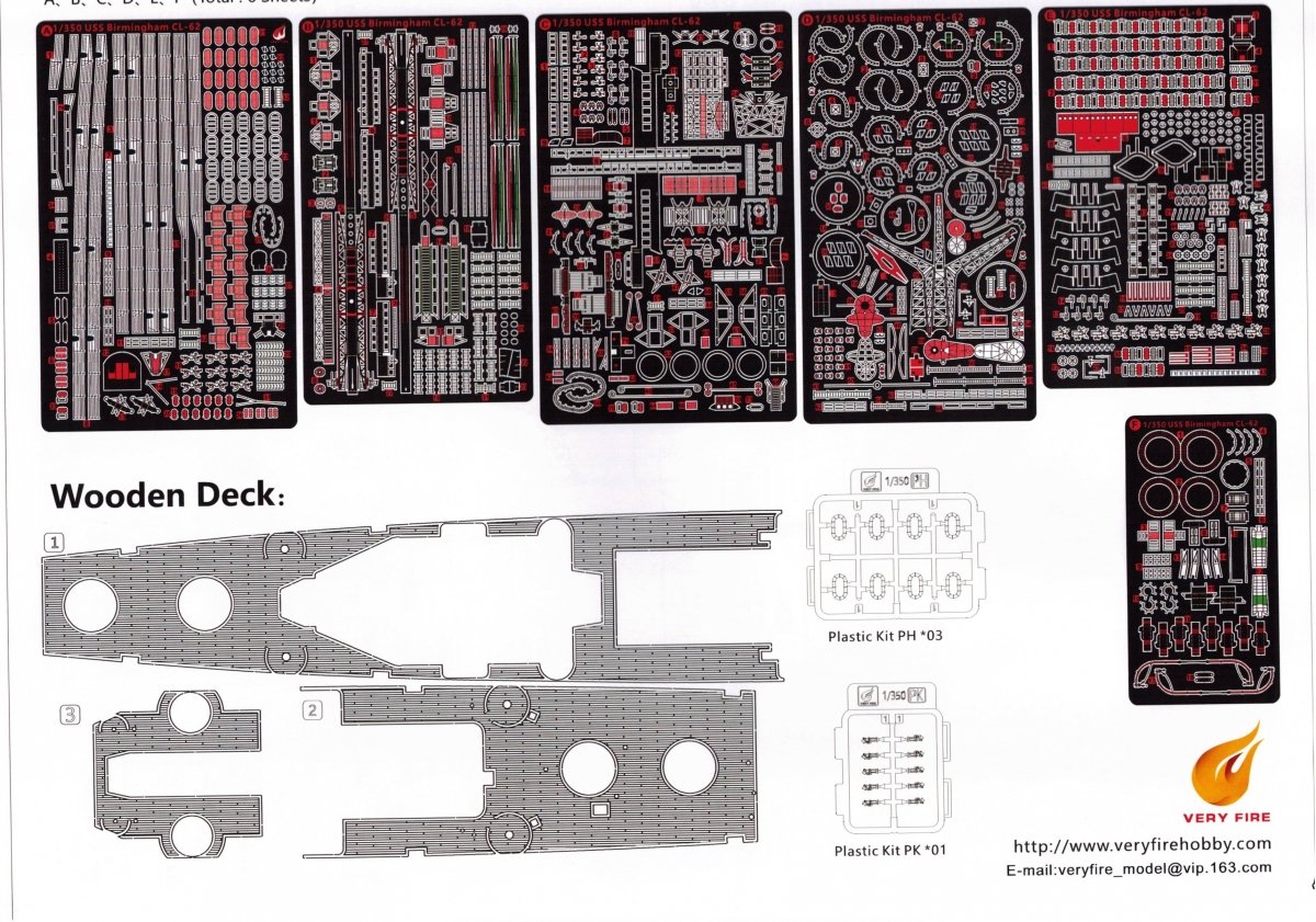 Very Fire VF350921DX Croiseur léger de l&amp;#39;US Navy USS Birmingham CL-62 DX (Édition Deluxe) 1/350 – Bild 3
