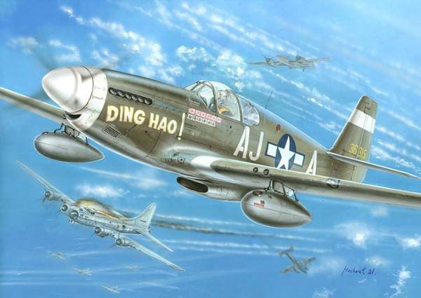 Kovozavody Prostejov KPM0030 North-American P-51B Mustang Ding Hao, USAAF 1/72