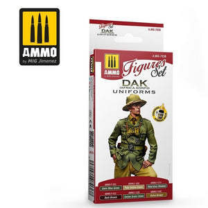 Munitions de Mig Jimenez 7038 DAK UNIFORMS (AFRIKA KORPS) FIGURINES SET 6x17ml