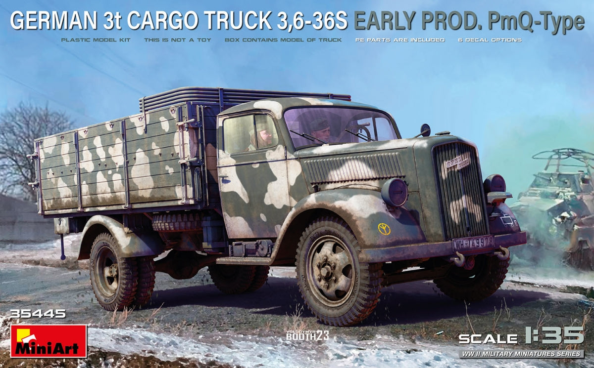 Miniart 35445 Camion cargo allemand 3 tonnes 3.6-36S Première production Type PmQ 1/35