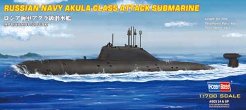 Hobby Boss 87005 Sous-marin d&amp;#39;attaque de classe Akula de la marine russe, échelle 1/700