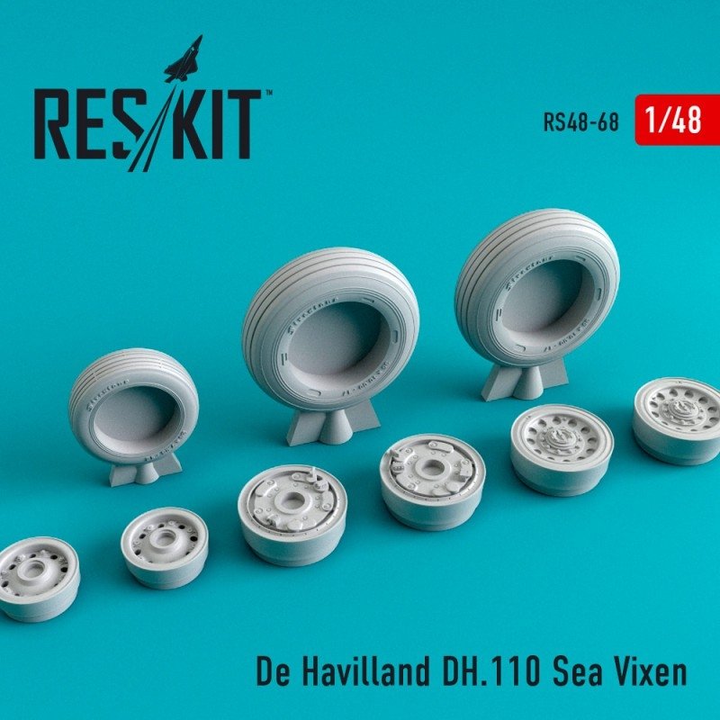 RESKIT RS48-0068 Jeu de roues De Havilland DH.110 Sea Vixen 1/48