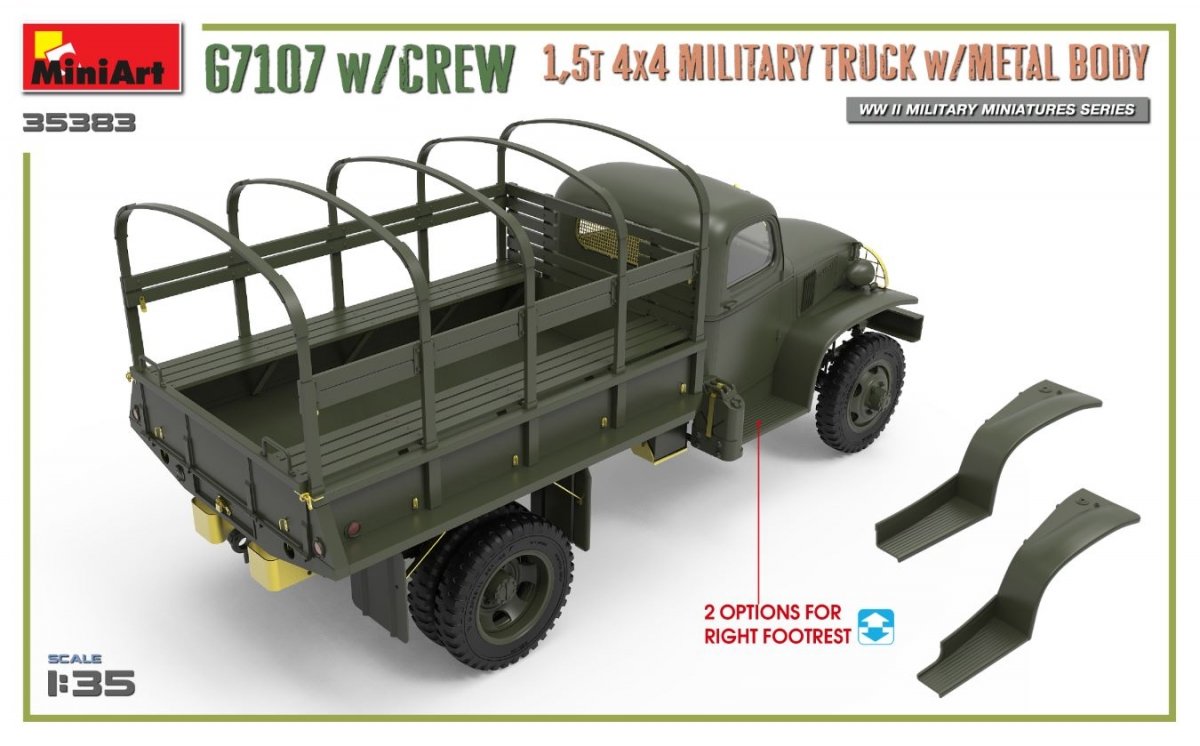 MiniArt 35383 G7107 avec équipage, camion cargo 4x4 de 1,5 t avec carrosserie métallique, échelle 1/35 – image 5
