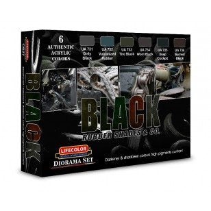 Coffret de peinture acrylique Lifecolor CS27 Rubber Staff 6 x 22 ml