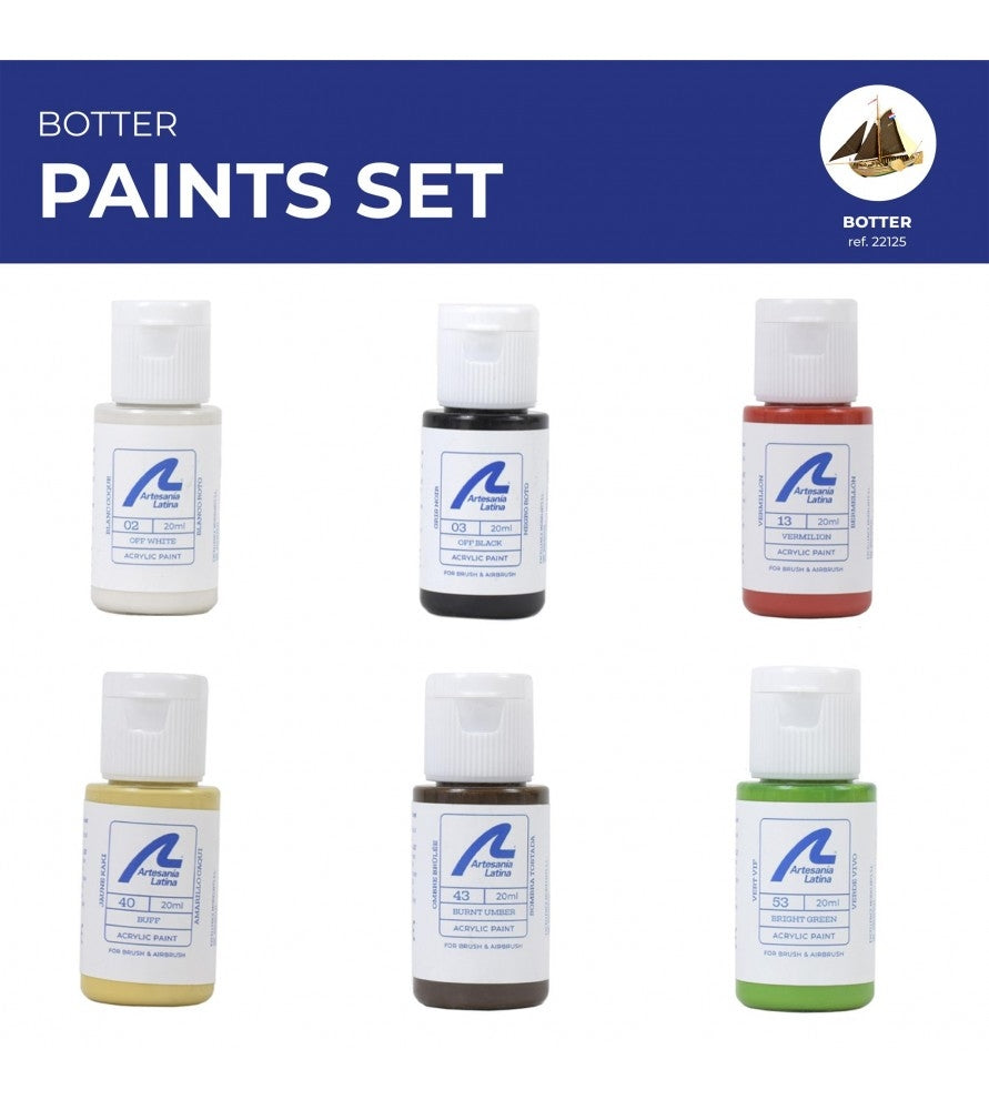 ARTESANIA LATINA 277PACK20 Zestaw farb akrylowych 6x20 ml - Botter
