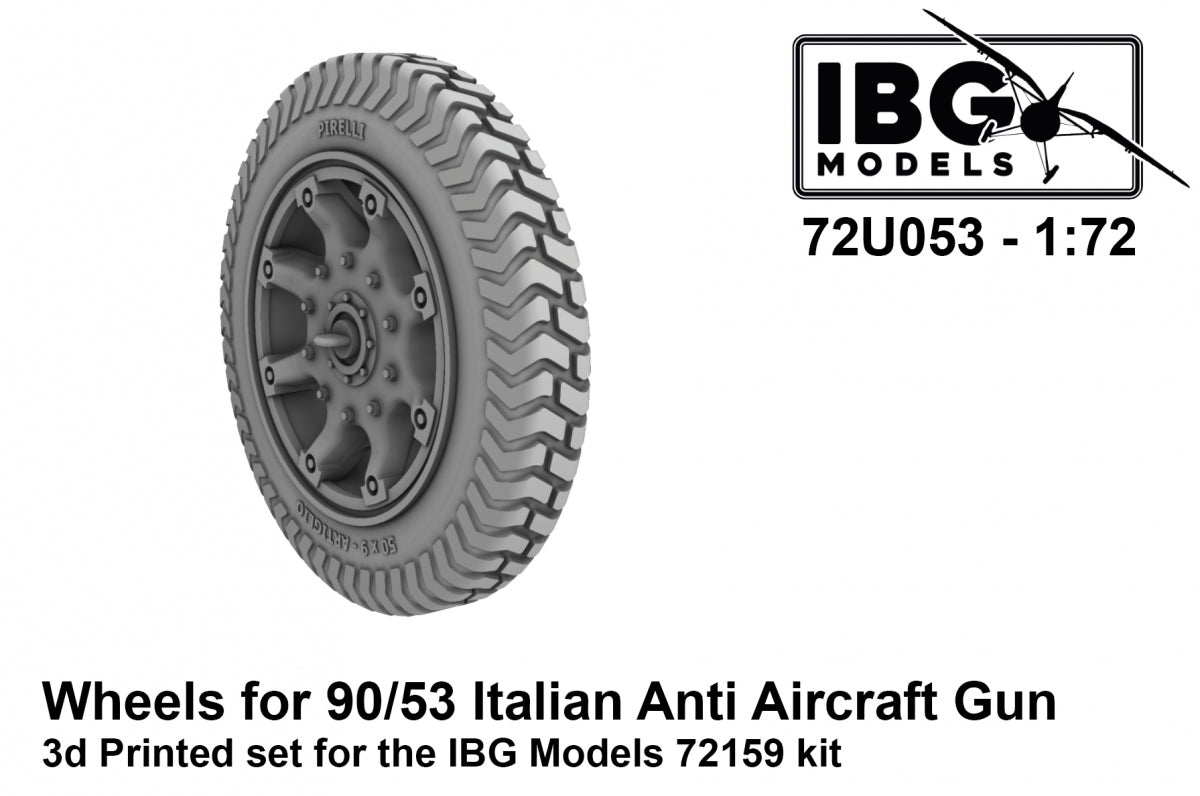 Roues IBG 72U053 pour canon antiaérien italien 90/53 à l&amp;#39;échelle 1/72