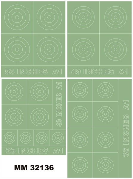 Coquilles rondes Montex MM32136 RAF type A1 56, 49, 40, 35, 25 pouces