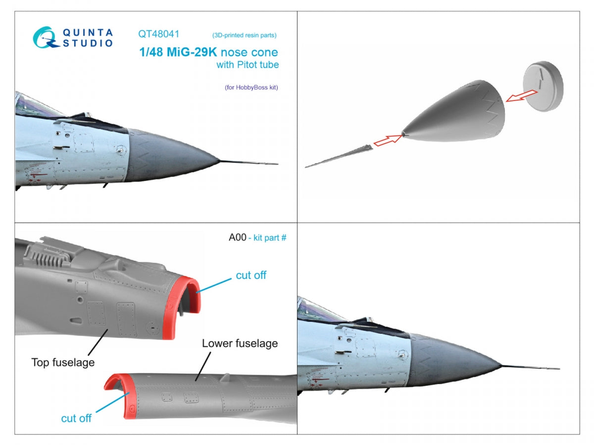 Quinta Studio QT48041 MiG-29K Nez corrigé (HobbyBoss) 1/48 – image 2