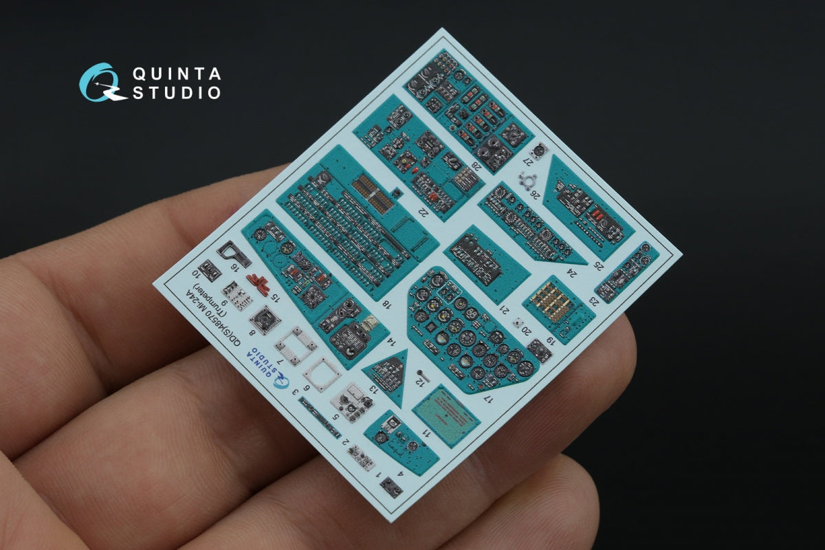 Intérieur imprimé en 3D et coloré sur papier décalcomanie Quinta Studio QDS-48570 Mi-24A (Trumpeter) (petite version) 1/48 – immagine 4