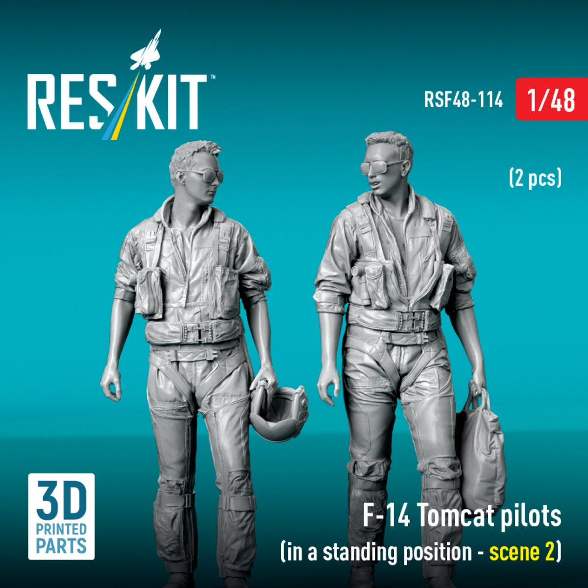 RESKIT RSF48-0114 F-14 Tomcat pilots (in a standing position - scene 2) (2 pcs) (3D Printed) 1/48