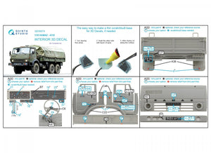 Intérieur imprimé en 3D et coloré sur papier décalcomanie Quinta Studio QD35074 KAMAZ 4310 (Trumpeter) 1/35 – Bild 8