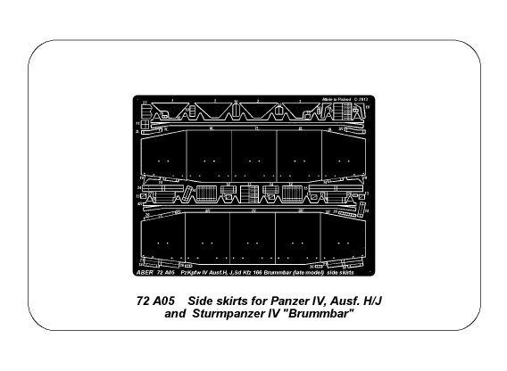 Aber 72A05 Jupes latérales pour PzKpfw IV (HJ),Brummbar / Jupes latérales pour PzKpfw IV (HJ),Brummbar 1/72 – immagine 6