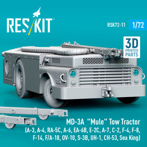 RESKIT RSK72-0011 MD-3A "Mule" Tow Tractor (3D Printed model kit) 1/72