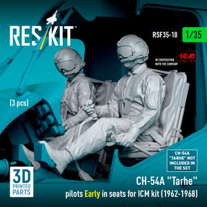RESKIT RSF35-0010 CH-54A « Tarhe » Pilotes en position initiale dans leurs sièges pour kit ICM (1962-1968) (3 pièces) (Impression 3D) 1/35 – immagine 2