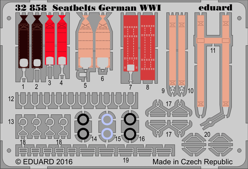 Eduard 32858 Ceintures de sécurité allemandes Première Guerre mondiale 1/32