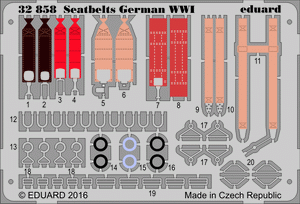 Eduard 32858 Ceintures de sécurité allemandes Première Guerre mondiale 1/32