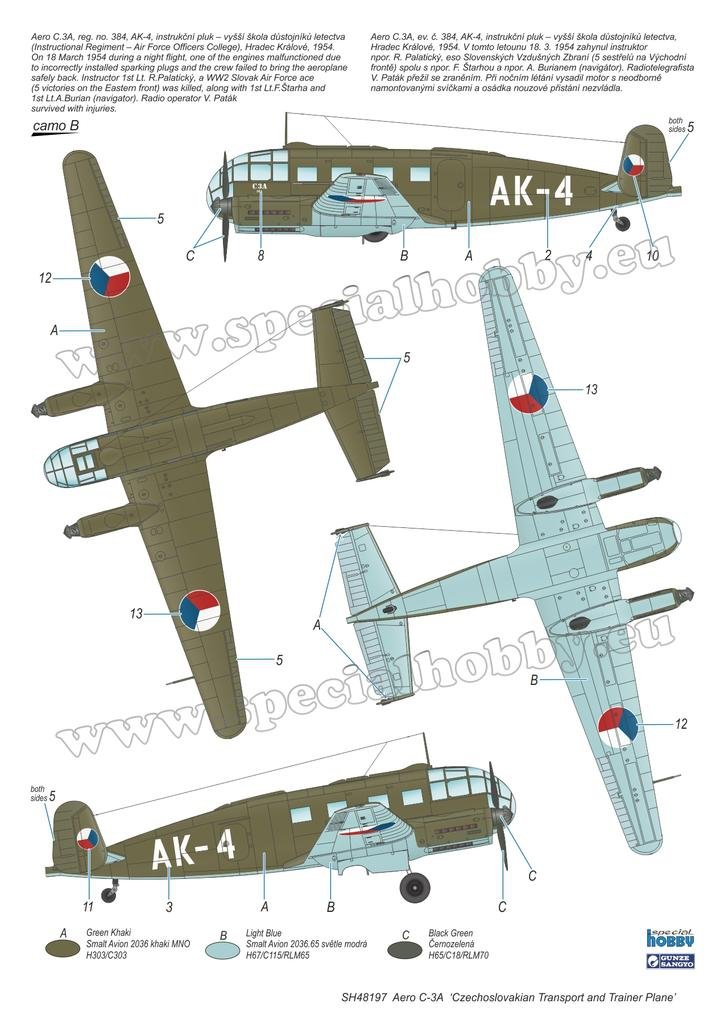 Special Hobby 48197 Aero C-3A « Avion de transport et d&amp;#39;entraînement tchécoslovaque » 1/48 – Bild 4