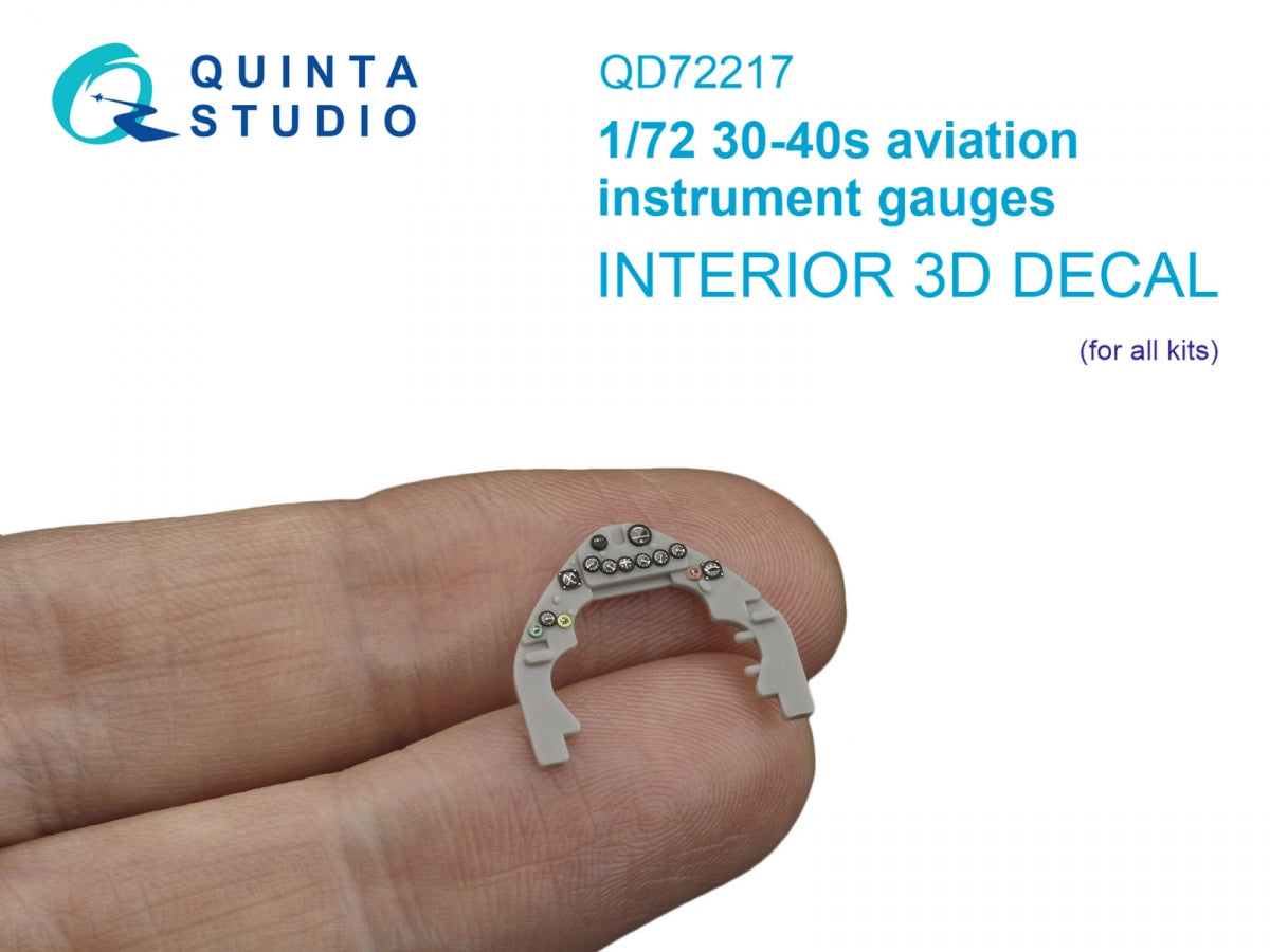 Quinta Studio QD72217 Manomètres d'aviation des années 1930-1940 (pour tous les kits) 1/72