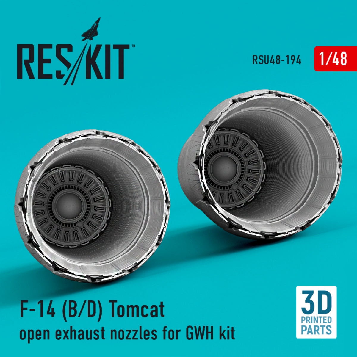 RESKIT RSU48-0194 F-14 (B,D) &amp;quot;TOMCAT&amp;quot; OPEN EXHAUST NOZZLES FOR GWH KIT (3D PRINTED) 1/48 – zdjęcie 3
